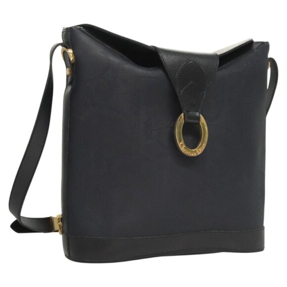 Dior Handbags - Christian Dior Trotter Canvas Shoulder Bag PVC Navy Gold Auth BA1648